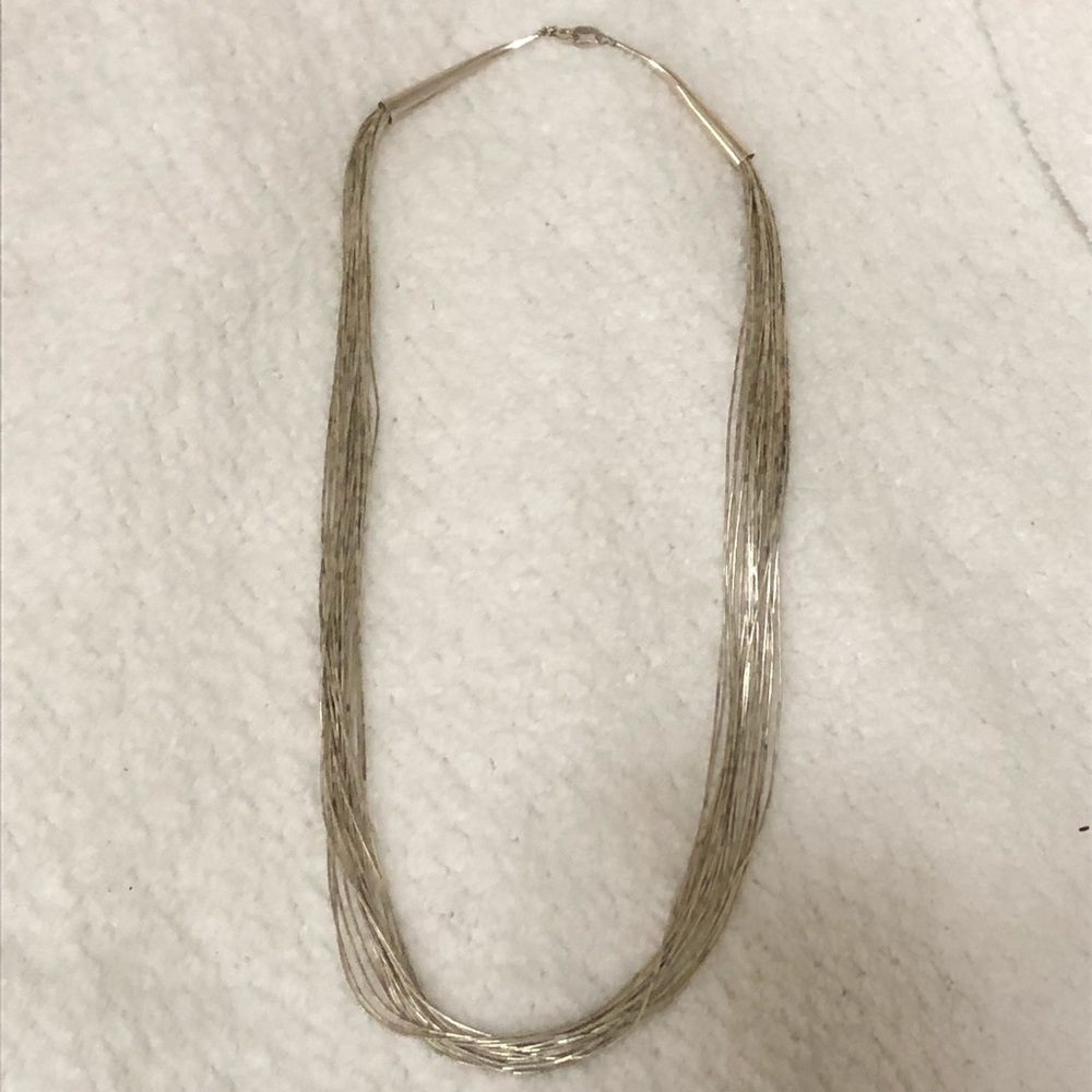 Vintage Multistrand Liquid Sterling Silver Necklace